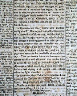 Rare Confederate Civil War Winston NC North Carolina 1863 Southern old Newspaper