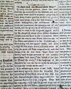 Rare Confederate Civil War Winston NC North Carolina 1863 Southern old Newspaper