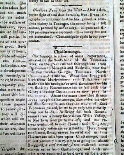 Rare Confederate Civil War Winston NC North Carolina 1863 Southern old Newspaper