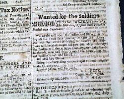 Rare Confederate Civil War Winston NC North Carolina 1863 Southern old Newspaper