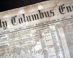 Rare Confederate Columbus GA Muscogee County Georgia 1862 Civil War Newspaper