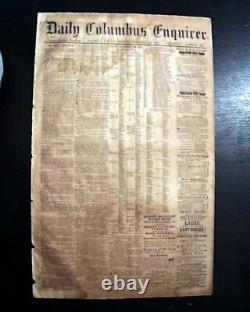 Rare Confederate Columbus GA Muscogee County Georgia 1862 Civil War Newspaper