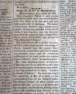 Rare Confederate Columbus GA Muscogee County Georgia 1862 Civil War Newspaper