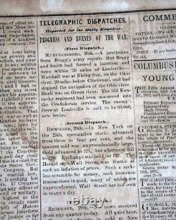 Rare Confederate Columbus GA Muscogee County Georgia 1862 Civil War Newspaper