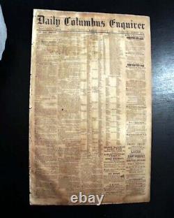 Rare Confederate Columbus Georgia Battle of Antietam 1862 Civil War Newspaper