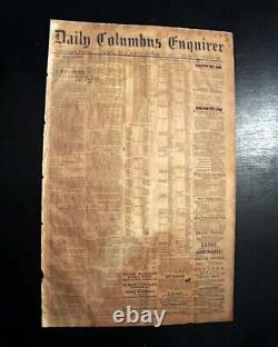 Rare Confederate Columbus Georgia Battle of Antietam 1862 Civil War Newspaper