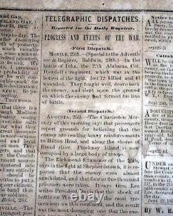Rare Confederate Columbus Georgia Battle of Antietam 1862 Civil War Newspaper