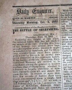 Rare Confederate Columbus Georgia Battle of Antietam 1862 Civil War Newspaper