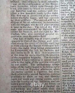 Rare Confederate Columbus Georgia Battle of Antietam 1862 Civil War Newspaper