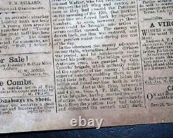 Rare Confederate Columbus Georgia Battle of Antietam 1862 Civil War Newspaper