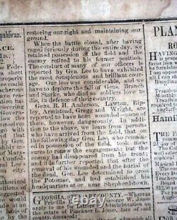 Rare Confederate Columbus Georgia Battle of Antietam 1862 Civil War Newspaper