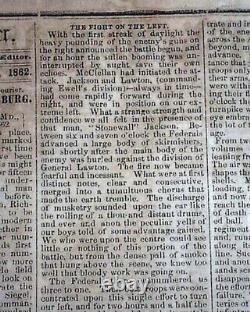 Rare Confederate Columbus Georgia Battle of Antietam 1862 Civil War Newspaper