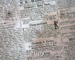 Rare Confederate Columbus Georgia Battle of Antietam 1862 Civil War Newspaper