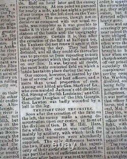 Rare Confederate Columbus Georgia Battle of Antietam 1862 Civil War Newspaper