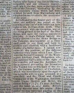 Rare Confederate Columbus Georgia Battle of Antietam 1862 Civil War Newspaper