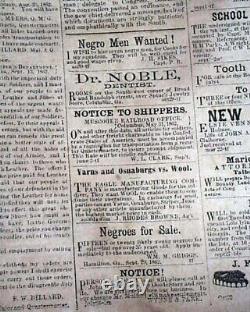 Rare Confederate Columbus Georgia Battle of Antietam 1862 Civil War Newspaper