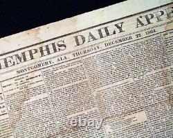 Rare Confederate Memphis Tennessee Montgomery Alabama Civil War 1864 Newspaper