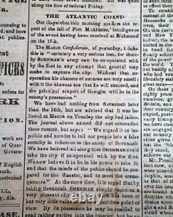 Rare Confederate Memphis Tennessee Montgomery Alabama Civil War 1864 Newspaper