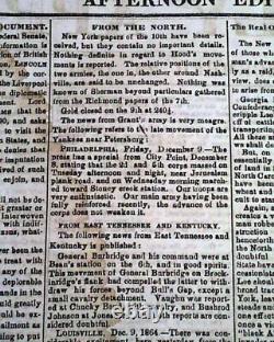 Rare Confederate Memphis Tennessee Montgomery Alabama Civil War 1864 Newspaper