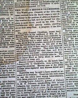 Rare Confederate Memphis Tennessee Montgomery Alabama Civil War 1864 Newspaper