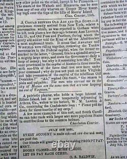 Rare Confederate Port City of Wilmington North Carolina Civil War 1861 Newspaper