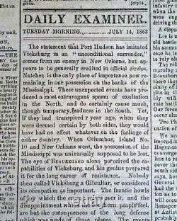 Rare Confederate Post Battle of Gettysburg & More 1863 Civil War South Newspaper