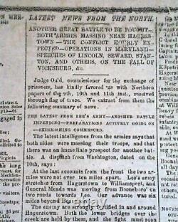 Rare Confederate Post Battle of Gettysburg & More 1863 Civil War South Newspaper