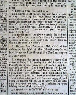 Rare Confederate Post Battle of Gettysburg & More 1863 Civil War South Newspaper