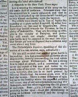 Rare Confederate Post Battle of Gettysburg & More 1863 Civil War South Newspaper