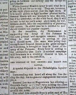 Rare Confederate Post Battle of Gettysburg & More 1863 Civil War South Newspaper