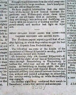 Rare Confederate Post Battle of Gettysburg & More 1863 Civil War South Newspaper