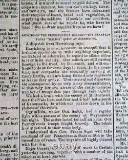 Rare Confederate Post Battle of Gettysburg & More 1863 Civil War South Newspaper