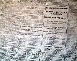 Rare Full Page Civil War Peninsula Campaign Richmond Virginia Map 1862 Newspaper