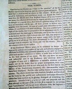 Rare General Cobb Confederate Illustrated Civil War Richmond VA 1863 Newspaper