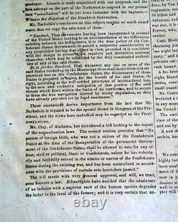 Rare General Cobb Confederate Illustrated Civil War Richmond VA 1863 Newspaper