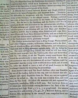 Rare General Cobb Confederate Illustrated Civil War Richmond VA 1863 Newspaper