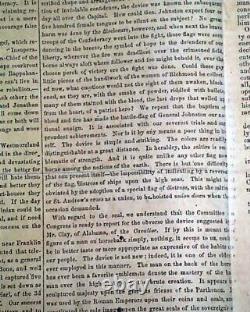 Rare General Cobb Confederate Illustrated Civil War Richmond VA 1863 Newspaper