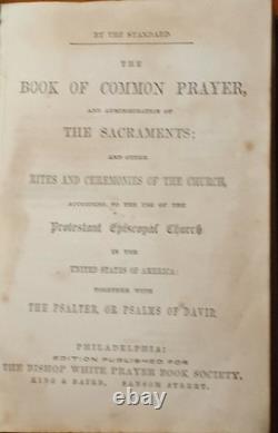 Rare Genuine Civil War Relic Fort Monroe 1864 Prayer Book Inscribed with Quill