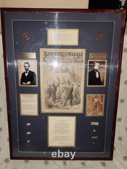 Rare Historic Military Civil War Bullet Display with Certificate of Authenticity