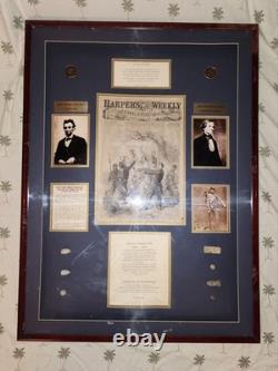 Rare Historic Military Civil War Bullet Display with Certificate of Authenticity