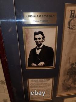 Rare Historic Military Civil War Bullet Display with Certificate of Authenticity