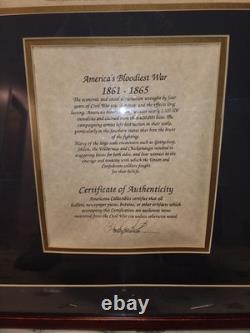 Rare Historic Military Civil War Bullet Display with Certificate of Authenticity