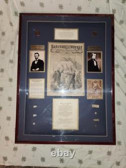 Rare Historic Military Civil War Bullet Display with Certificate of Authenticity