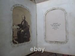 Rare IDENTIFIED Antique CIVIL WAR C de V Photo Album & Pictures, Carte de Visite