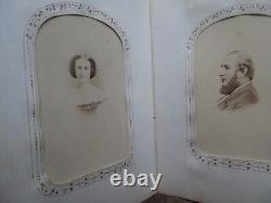 Rare IDENTIFIED Antique CIVIL WAR C de V Photo Album & Pictures, Carte de Visite