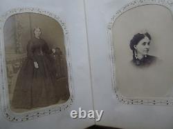 Rare IDENTIFIED Antique CIVIL WAR C de V Photo Album & Pictures, Carte de Visite