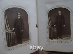 Rare IDENTIFIED Antique CIVIL WAR C de V Photo Album & Pictures, Carte de Visite