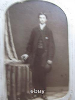 Rare IDENTIFIED Antique CIVIL WAR C de V Photo Album & Pictures, Carte de Visite