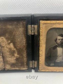 Rare! Mourning Civil War Era Daguerreotype in Genuine Union Case Locks Of Hair