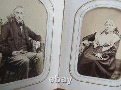 Rare NAMED Antique VICTORIAN CdeV Photo Album, Tintypes Women Children, 2/3 Full